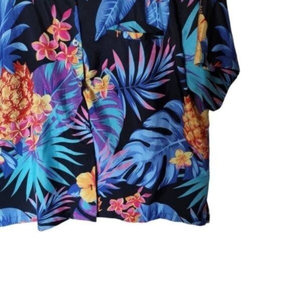 King Kameha Hawaiian Shirt Mens Short Sleeve Front Pocket Floral XL Lightweight - Picture 4 of 8